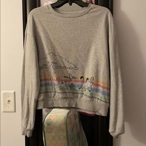 Cropped Lion King crew neck sweatshirt